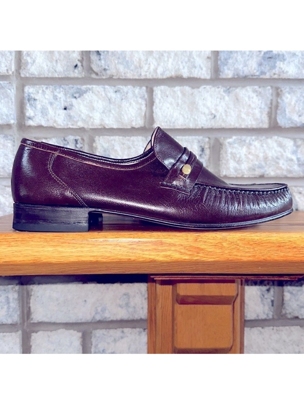 Barclay 11 Chestnut Brown Genuine Leather Dress Slip on Shoes Loafers